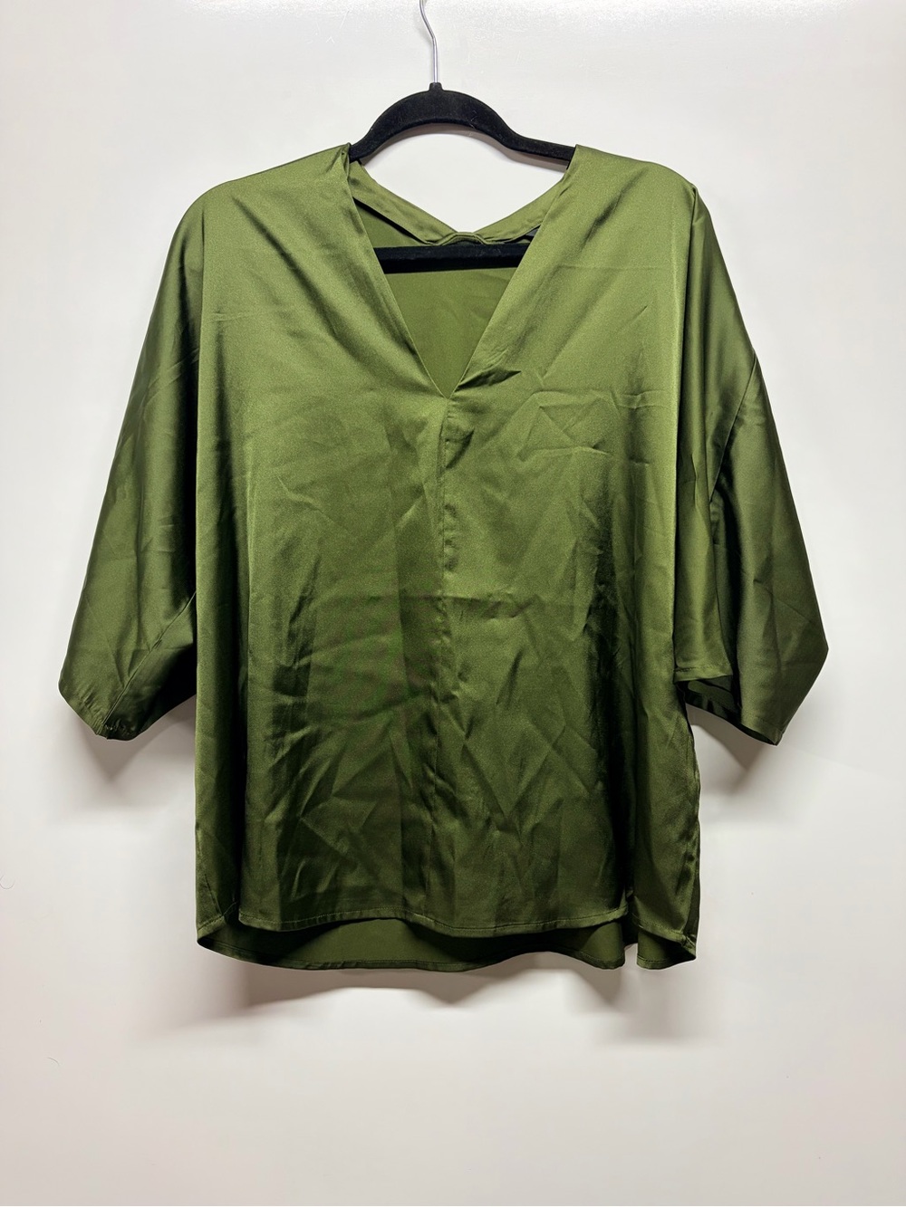 Banana Republic Factory Olive V-Neck Boxy Blouse